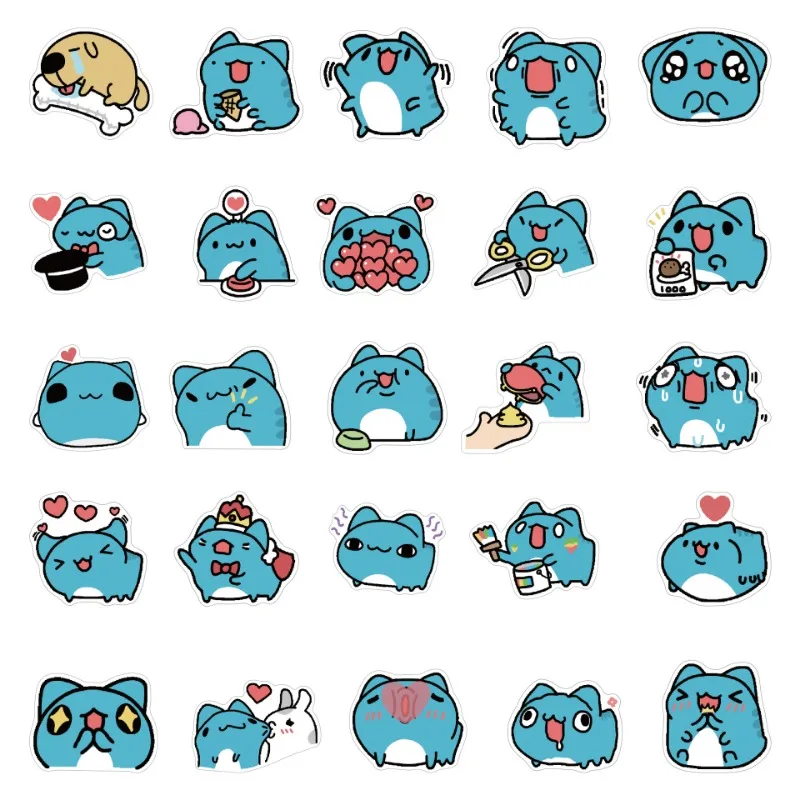 50 шт. BugCat-Capoo мультяшная наклейка чемодан чашка воды канцелярские принадлежности