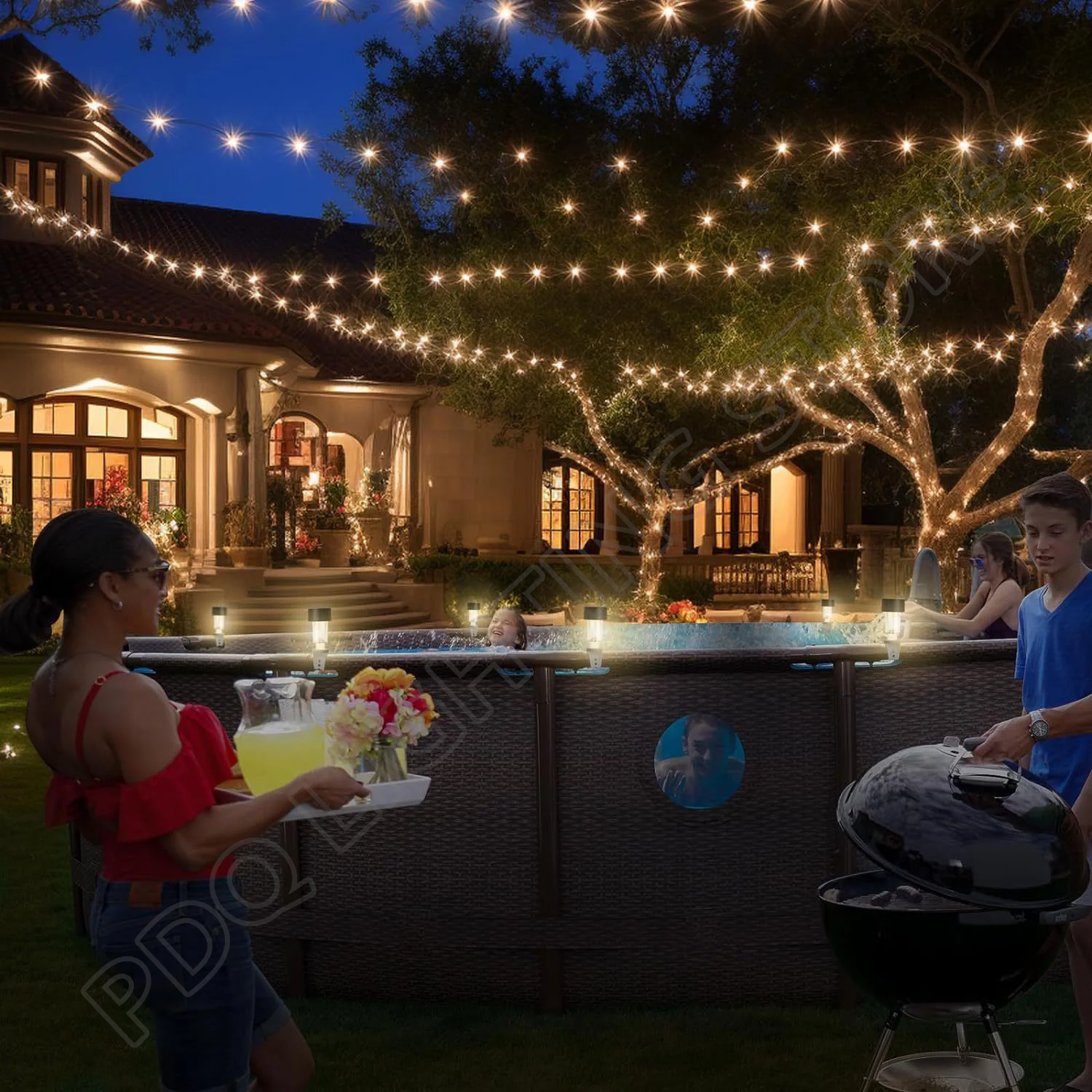 20 шт. водонепроницаемые фонари для бассейна 10