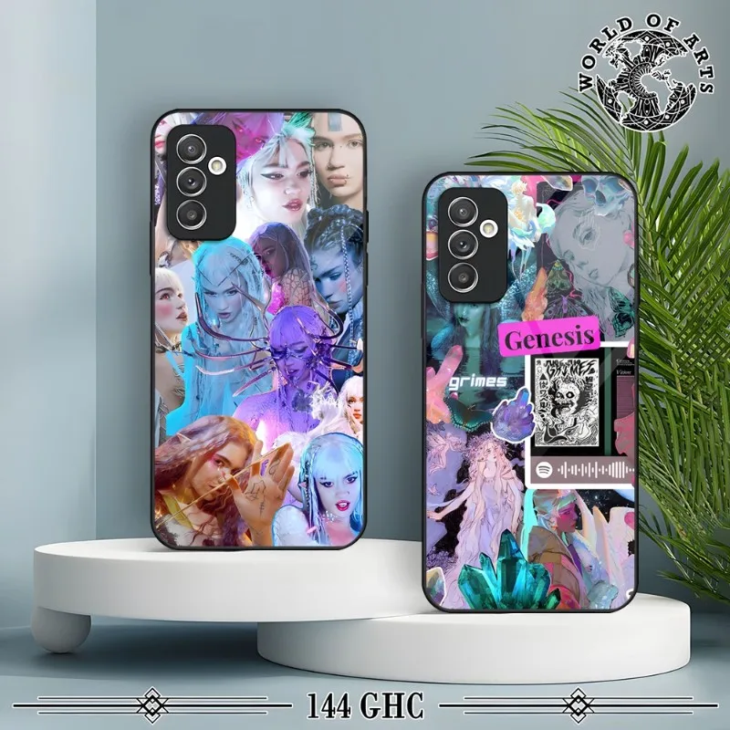 Чехол Grimes с изображением ангелов для Samsung A21, A50, A20, A32, A52, A71, A51, A40, Galaxy A14, A54, A34, M14, стеклянный дизайнерский чехол