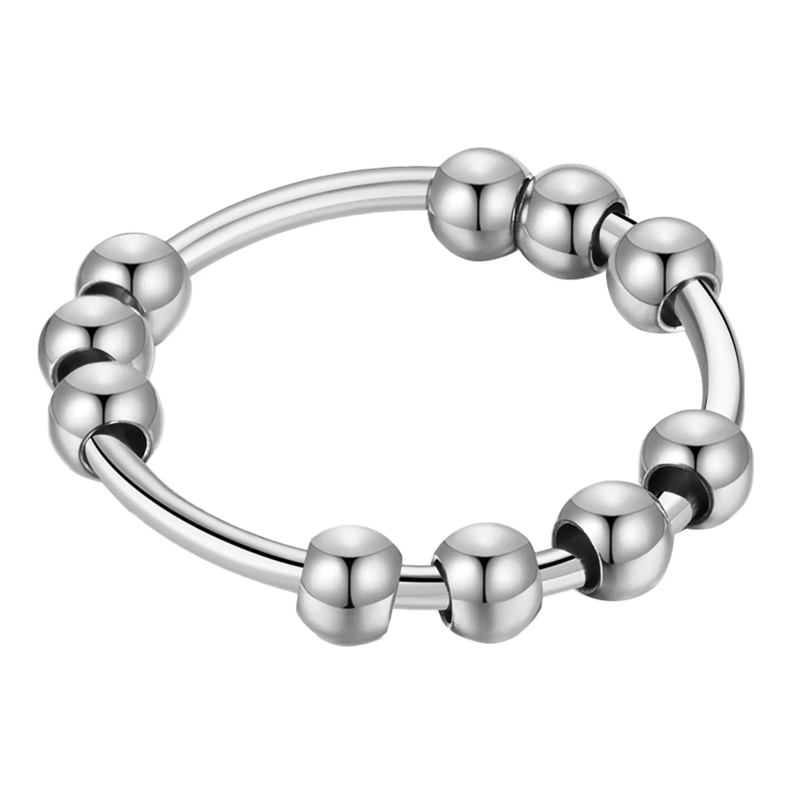 

Stainless Steel Rotate Beads Anxiety Rings Stress Relief Rings For Women Men 2022 Fashion Jewelry Gift