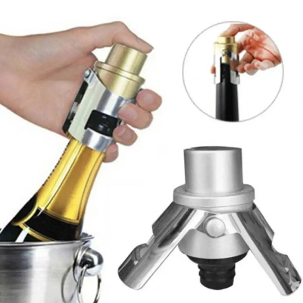 

1pc Wine Stopper Stainless Steel Champagne Stopper Bottle Stopper Button Anti-Skid Leak Red Wine Wine Stopper