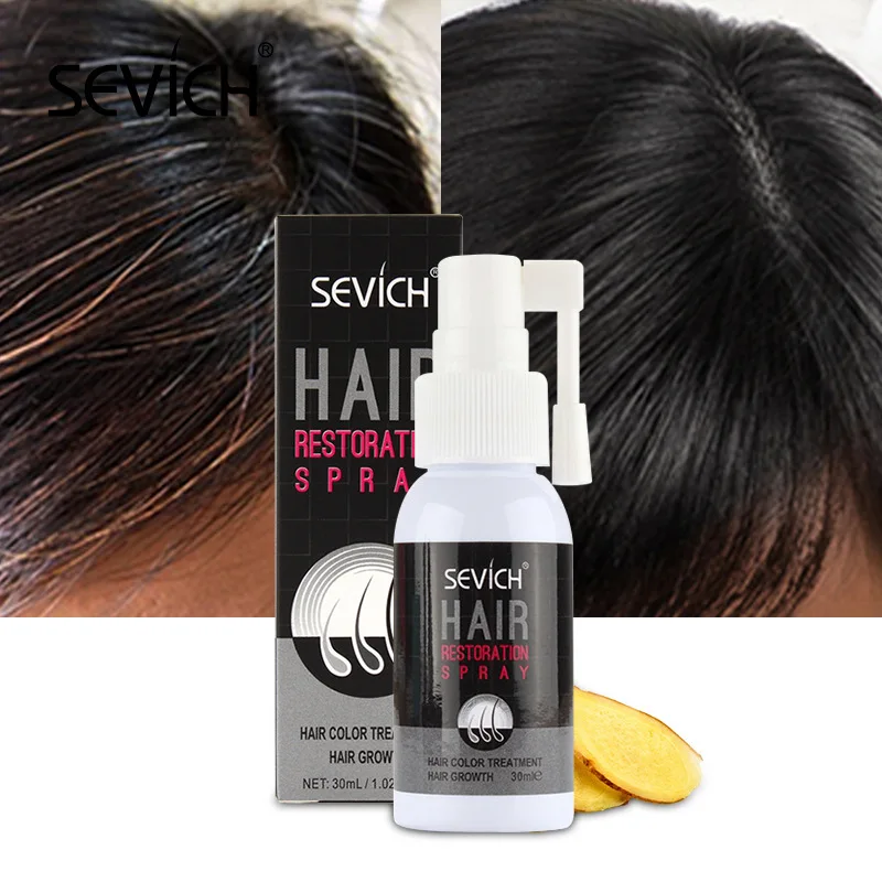 Hair Growth Essence Spray Herbal Extract Nourishes Repair Scalp White Hair to Black Hair Anti-Hair Loss Black Hair Products
