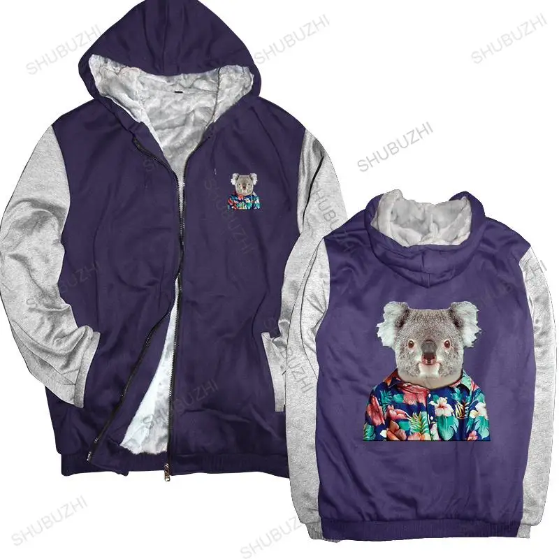 

men winter warm black hoody Koala Selfie hoodies Vintage Floral Pattern Indie Retro warm hoodies homme sweatshirt