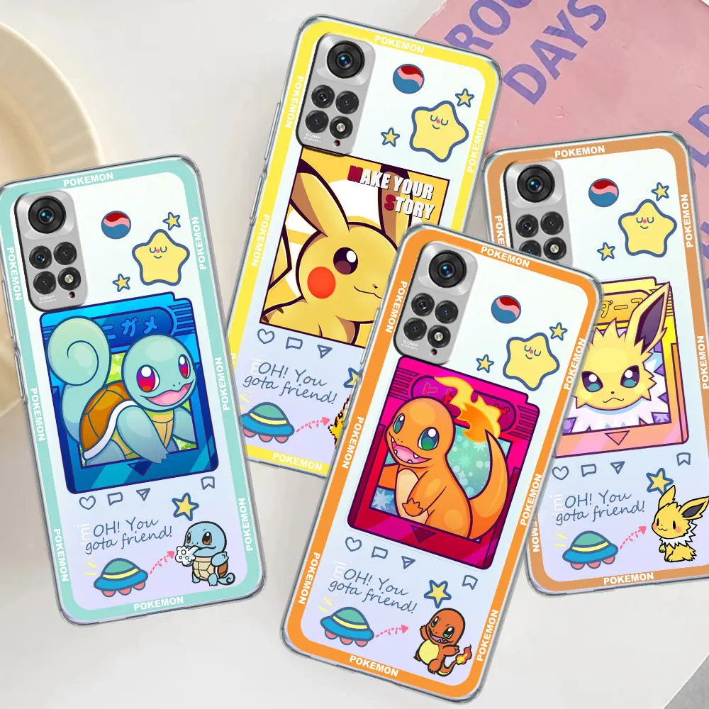 

Anime Pokemon Pikachu Phone Case For Xiaomi Redmi Note 10 11 9 8 7 Pro 11S 11T 8T 9T 9S 9C 9A 11E 10C K40 ShockProof Cover