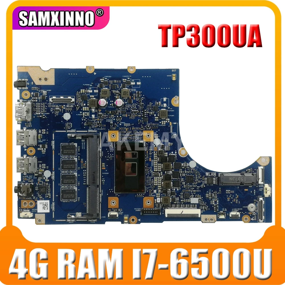 

Материнская плата TP300UA Q302UA для ноутбука Asus Q302U Q302UA TP300U, системная плата TP300UA TP300U 4G RAM I7-6500U CPU 100% тест