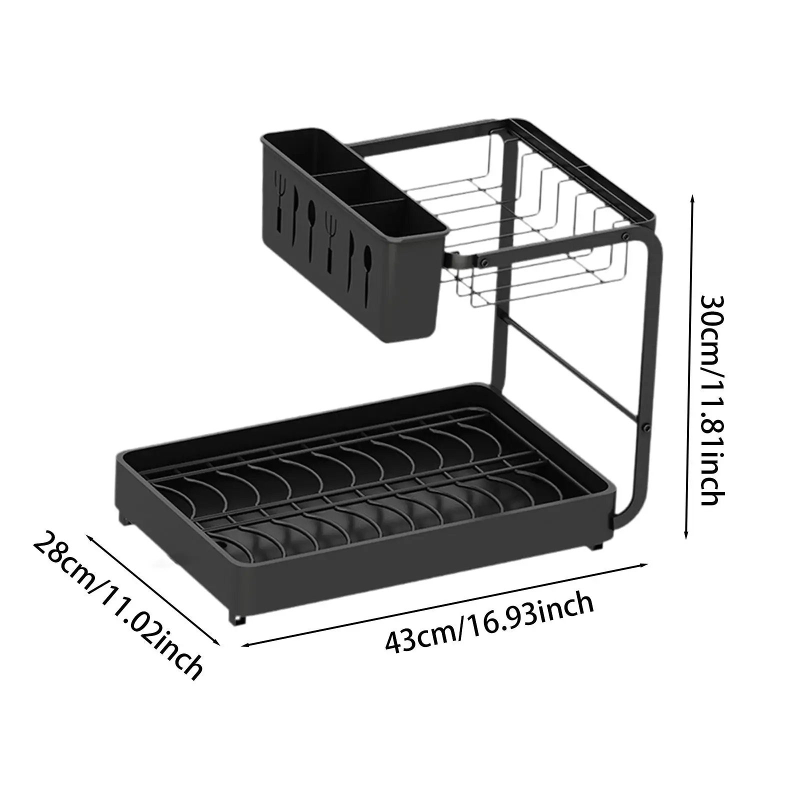 Сушилка для посуды кухонная стойка самосливающаяся 2 яруса кухонные гаджеты