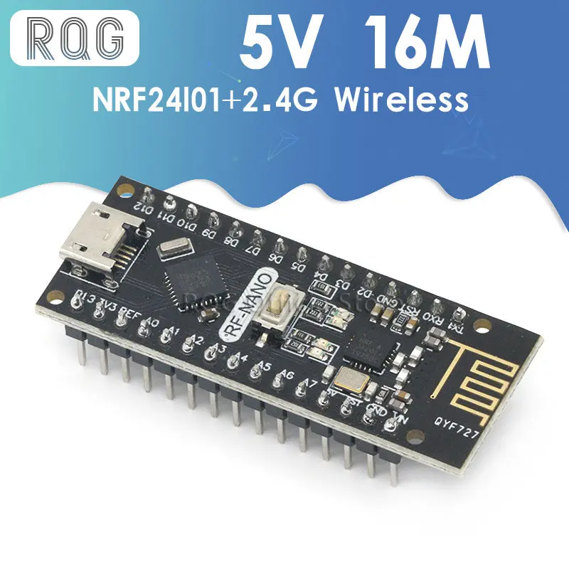 RF-Nano for Arduino Nano V3.0, Micro USB Nano Board ATmega328P QFN32 5V 16M CH340, Integrate NRF24l01+2.4G wireless