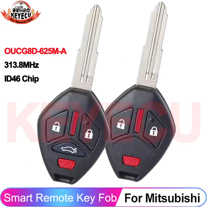 Фото KEYECU 3/4 кнопки головы дистанционного брелок для Mitsubishi Outlander Sport Lancer 2007-2016 i-MiEV OUCG8D-625M-A 315 МГц ID46 чип №1