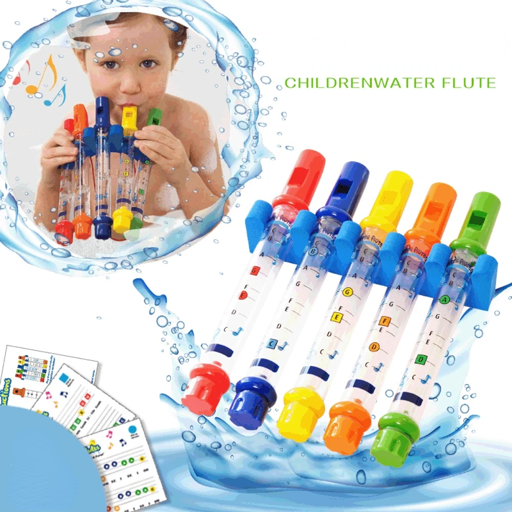 

5pcs/set Kids Colorful Water Flutes Bath Tub Tunes Toys Funny Playing Musical Sounds Children Musical Toys for Bath Fun Products