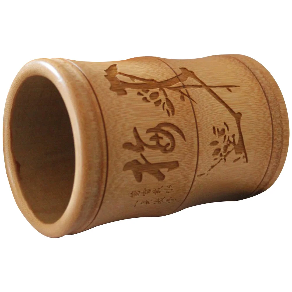 

Holder Pencup Brush Pot Storage Chinese Desk Organizer Wood Stand Makeupholders Container Accessories Kids Kawaii Smallvintage