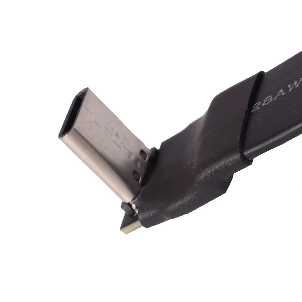 Фото ADT 20 Гбит/с USB3.2 Gen2 Тип C к плоскому удлинительному кабелю Type-C 90 локоть USB-C Мужской Женский OTG Data FPC FPV Шнур для аэрофотосъемки №4