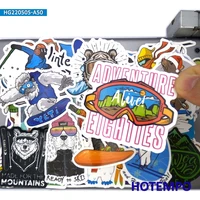 50pcs alpine freestyle skiing outdoor snow adventure funny graffiti waterproof sticker for phone laptop motorcycle car stickers