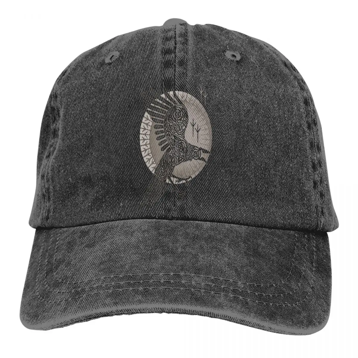 

Washed Men's Baseball Cap Viking RAVEN Trucker Snapback Caps Dad Hat Vikings Canada Historical Drama Golf Hats