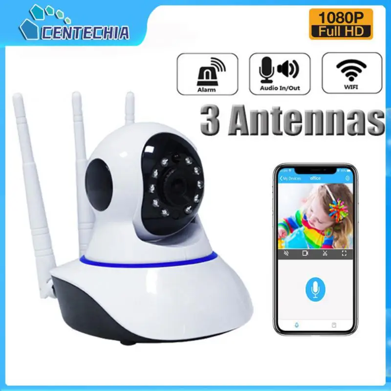 

Three Antenna Wireless Camera Motion Detection Surveillance Camera Alarm Recording 360 Full Coverage Robot Camera Smart Home