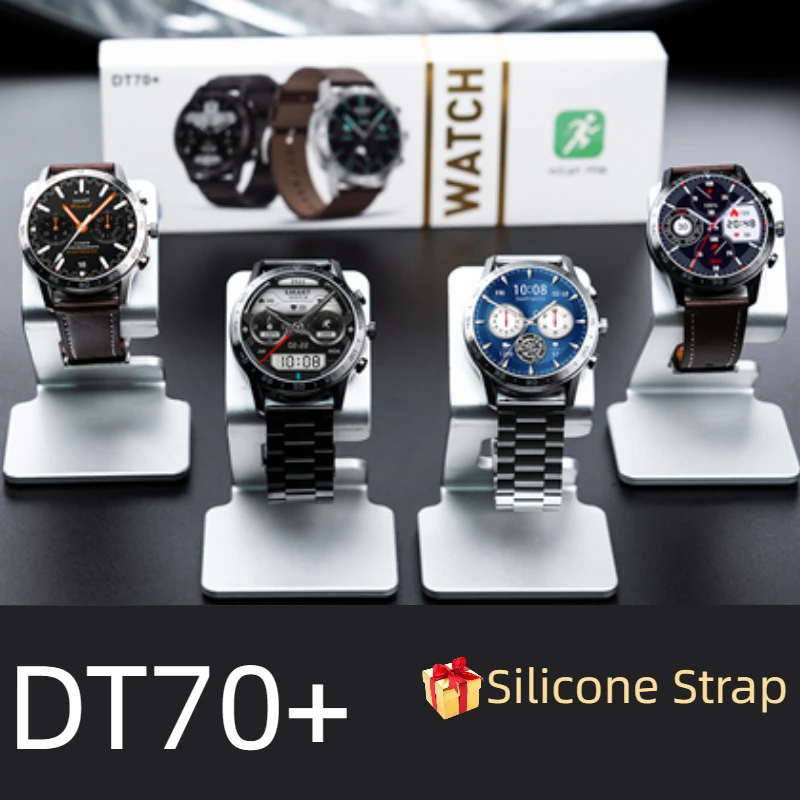 

2023 DT70 Plus умные часы из нержавеющей стали, деловые мужские наручные часы для фитнеса с круглым экраном 1,45 дюйма, умные часы с Bluetooth-вызовом