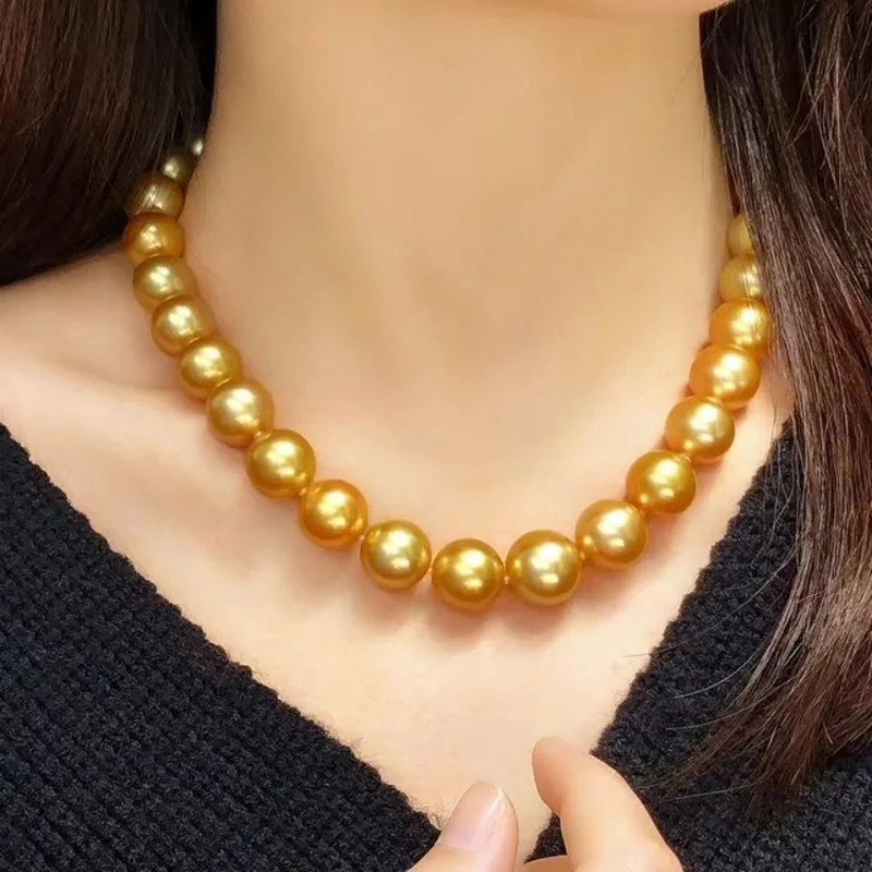 Подвеска из серебра 925 пробы с жемчугом 17 дюймов 12-14 мм