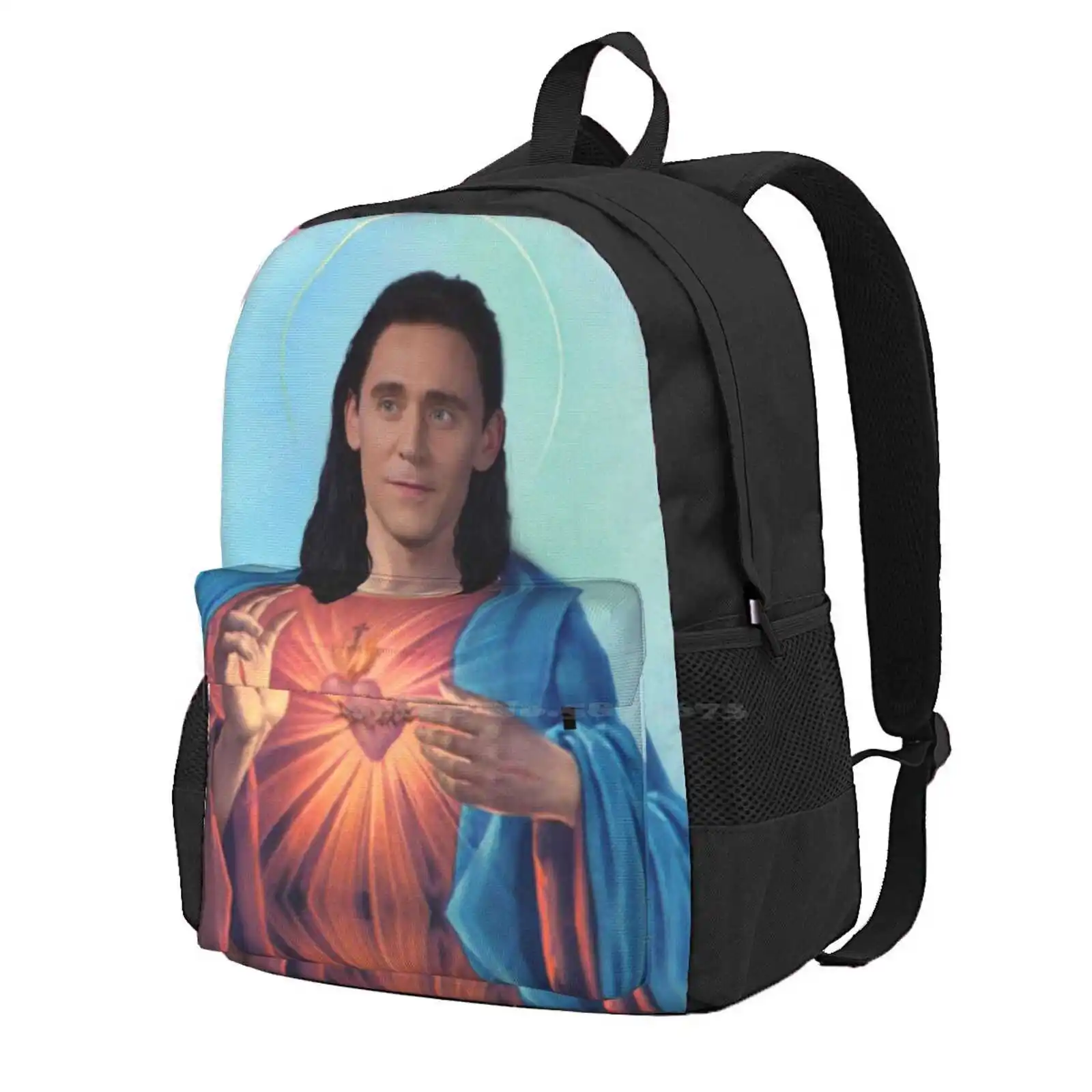 

Лидер продаж, рюкзак Tom Hiddleston с изображением Иисуса, модные сумки Tom Hiddleston с изображением Иисуса, Laufeyson