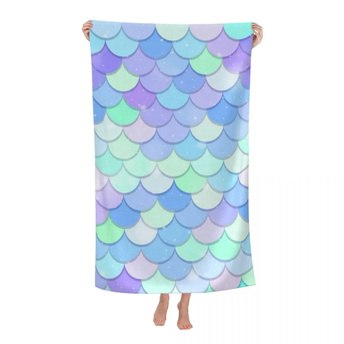 

Рыбные весы, бесшовное пляжное банное полотенце с рисунком, полотенце из микрофибры с изображением животного, русалки, спортивное полотенц...