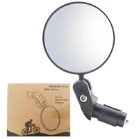 bicycle motorcycle auxiliary rearview 360 rotation adjustable handlebar mount round ellipse mirror safety riding side mirrors