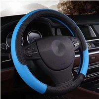 car steering wheel cover breathable anti slip pu leather steering covers suitable 37 38cm auto decoration carbon fiber