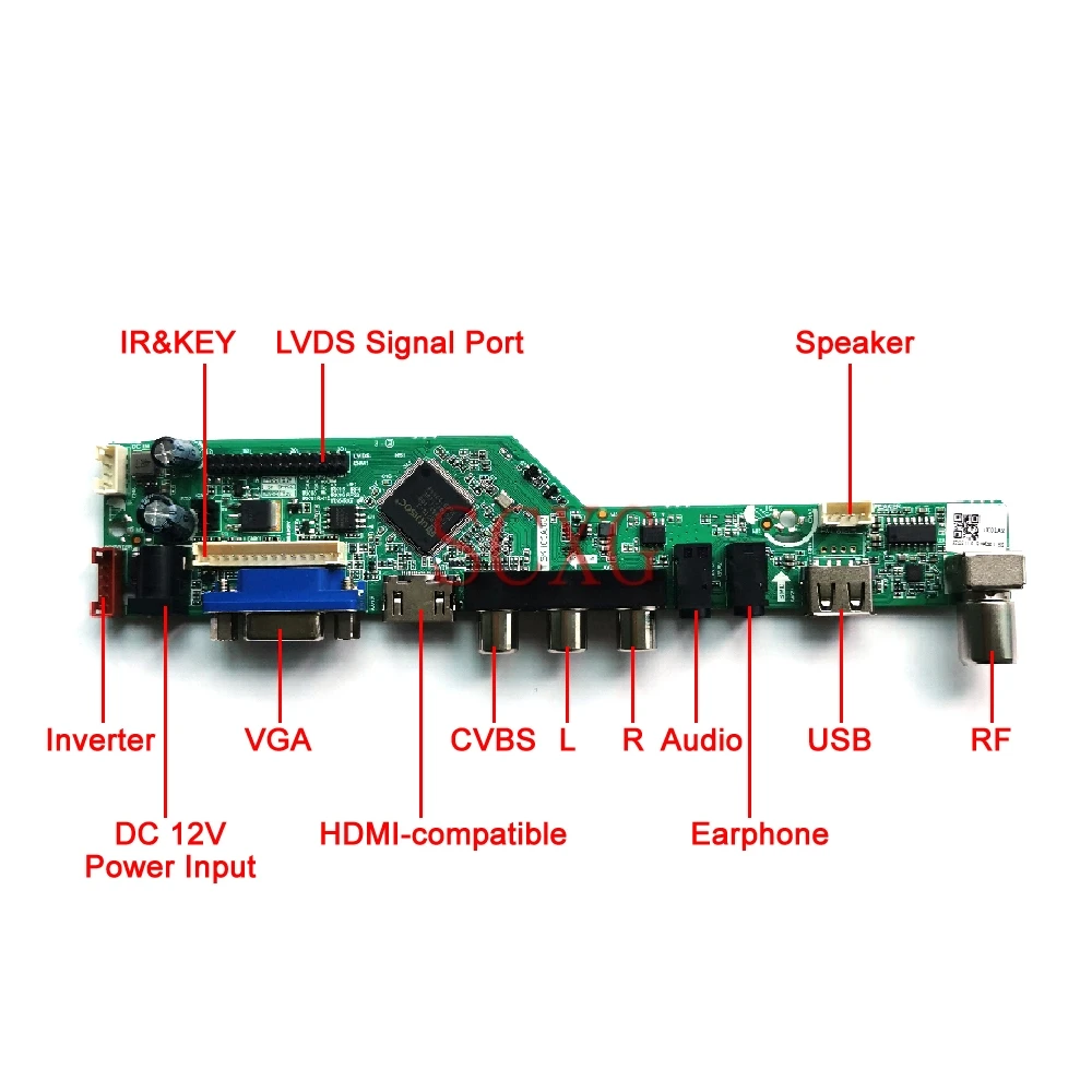 Совместимая с BT140GW01 V.5 1366 768 VGA AV USB HDMI Светодиодная панель 14 дюймов аналоговый