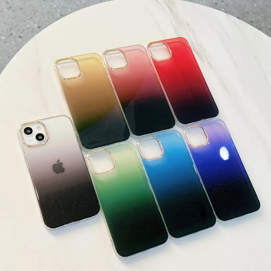 

Luxurious Gradual Clear Phone Case For IPhone 14 Pro Max 13 Pro 13Mini 12Pro Max 12Mini 11Pro Max IMD Glitter Phone Cover