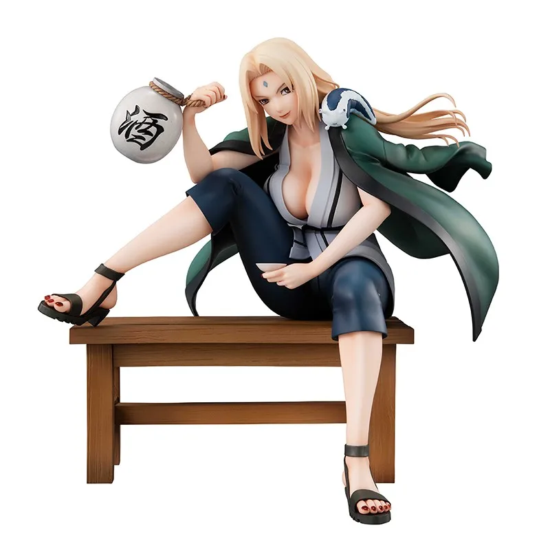 

Naruto Anime Figure GK Tsunade Figurine Action 7inch 16CM PVC Statue Fifth Hokage Drinking Scene Collectible Toys Gift