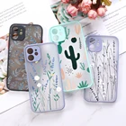 Чехол для телефона с цветами для iPhone 11 12 13 Pro Max 12 Mini X Xr Xs Max 6s 8 7 Plus SE 2020, Матовый Жесткий чехол из поликарбоната, защитный бампер для объектива