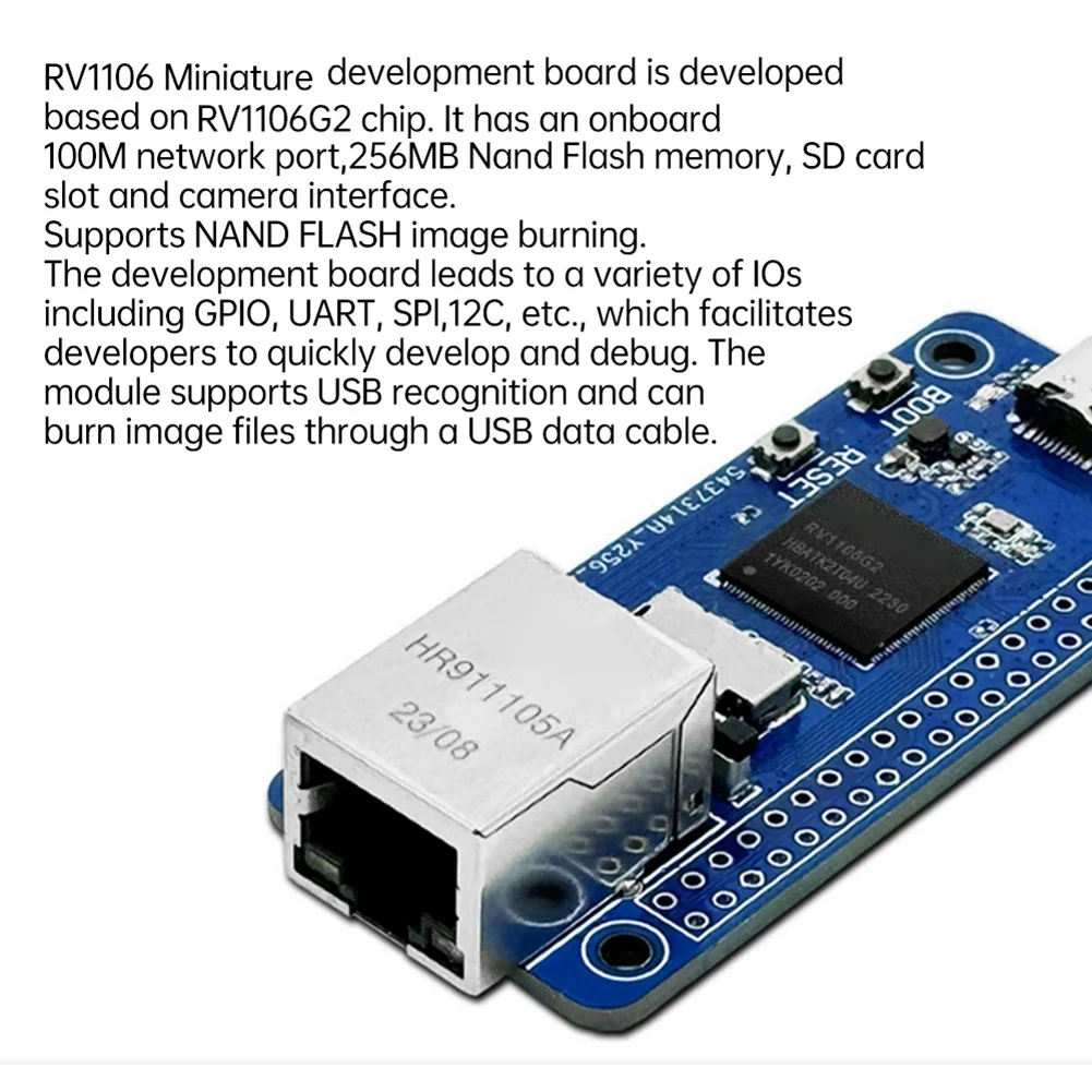 RV1106 Linux макетная плата RISC-V архитектура 256 Мб Flash 100 Мбит/с Ethernet-порт искусственного
