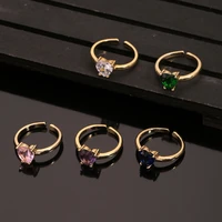 new fashion hand jewelry copper gold heart shaped ring womens temperament tail ring engagement wedding ring