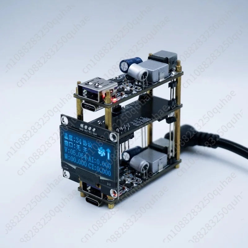 Фото Плата быстрой зарядки PD 100W высокой мощности, модуль зарядки SW3518 с OLED-экраном №1