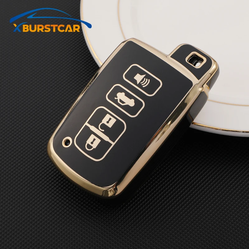 Buy 4 Buttons Car Key Case Cover For Toyota Camry Corolla RAV4 Highlander Avalon 2015 - 2017 Smart Control Shell Holder on