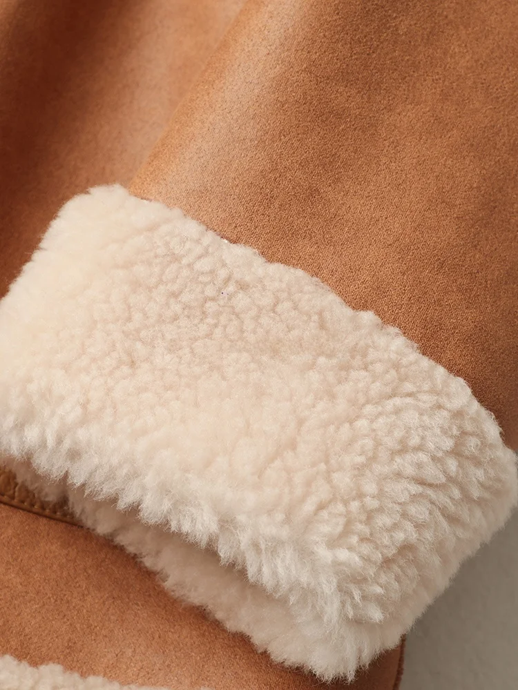 Elegant Socialite Lamb Wool Fur Outerwear 2024 Winter New Double-sided Wear Loose Sheep Shearing Integrated Women