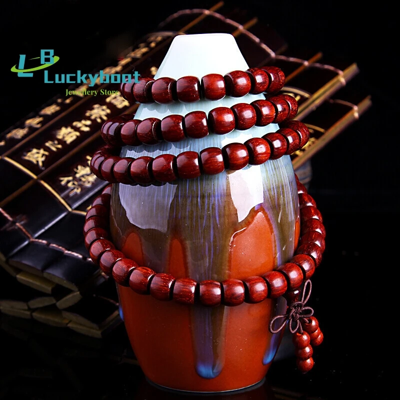 Оптовая продажа бусины из натурального красного сандалового дерева Замбии в