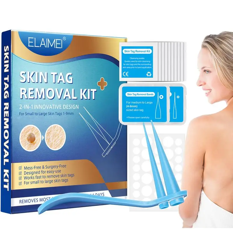 

Skin Tags Removal Kit 2 IN 1 Skin Tags Remover Bands Kit Safe Tags Corrector Tool With 40 Rubber Bands To Remove 2-8mm Small And