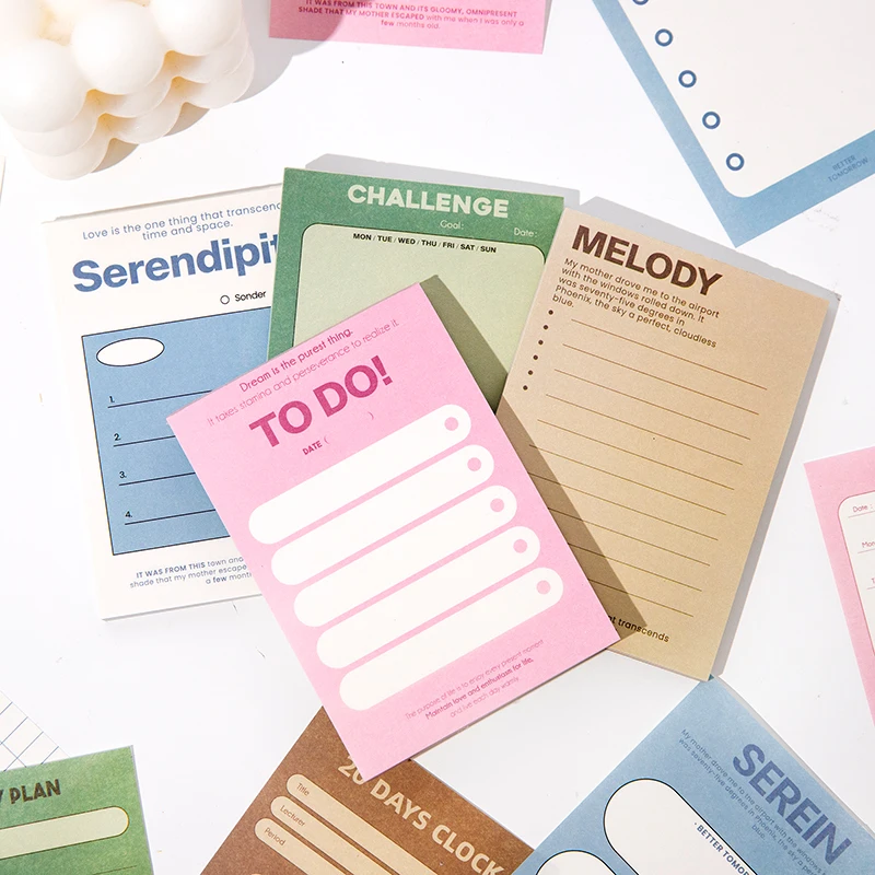 

Yoofun 50 sheets Weekly Planner To Do List Non-Sticky Note Memo Pads Stationery Notepads for Students School Office Supplies