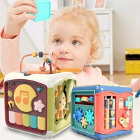 baby 6 in 1 mutifunction musical box toddler activity hand drum toy educational cube blocks infant playing musical toy gift
