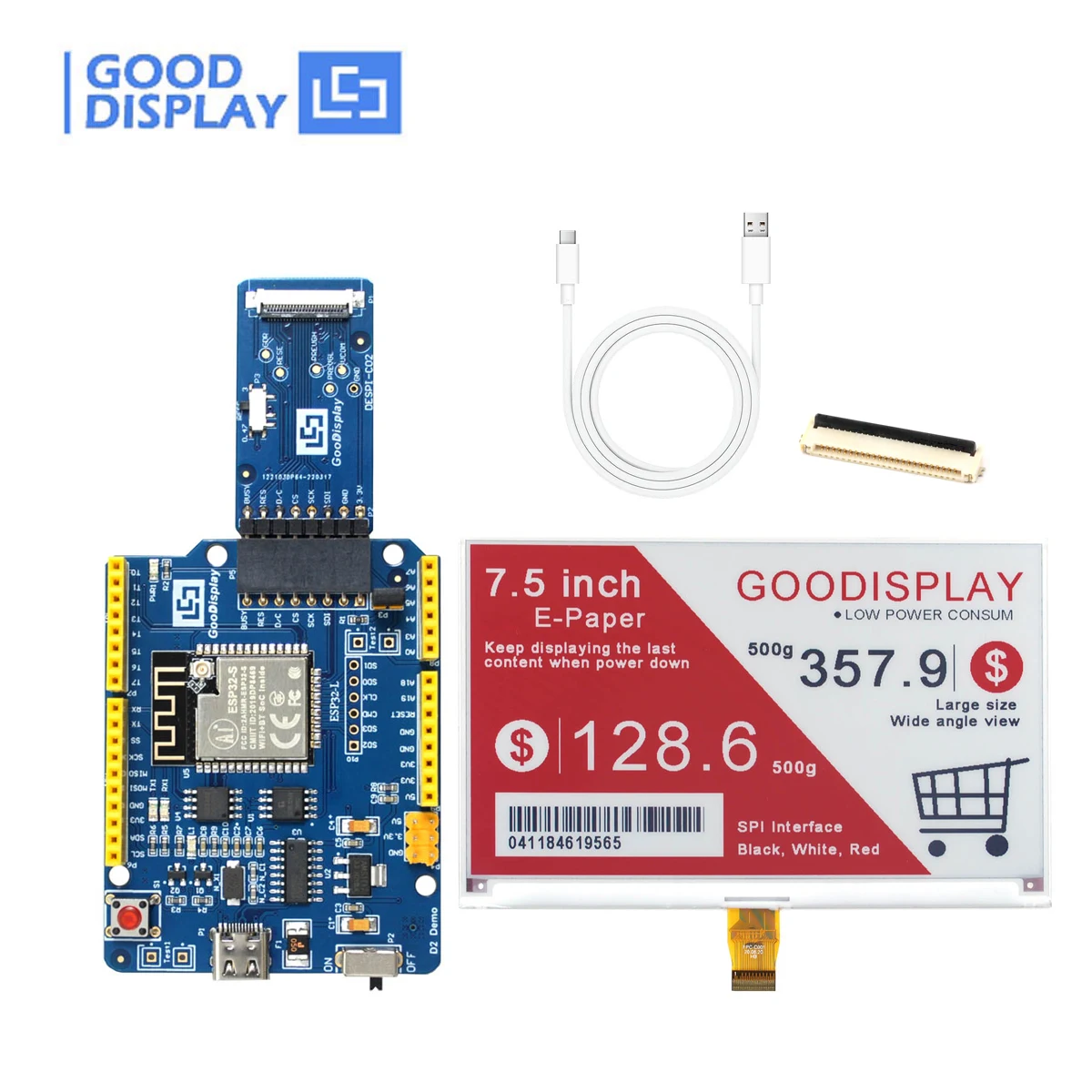 7.5 Inch Epaper Display ESP32 Platform 800x480 Eink Screen Module