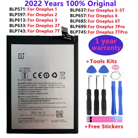 100% оригинальный сменный аккумулятор для Oneplus one 1 + для OnePlus 1 2 3 1 + 3 One Plus 3 3T 5 5T 6 6T 7 7T Pro 7 Plus, аккумуляторы