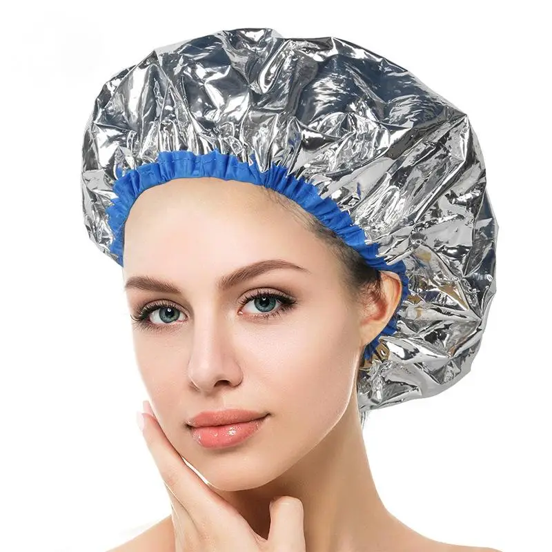 1Pc Tin Foil Constant Temperature Hair Film Cap Aluminum Foil Hat Stretch Shower Cap Hair Salon Hair Dyeing Tool