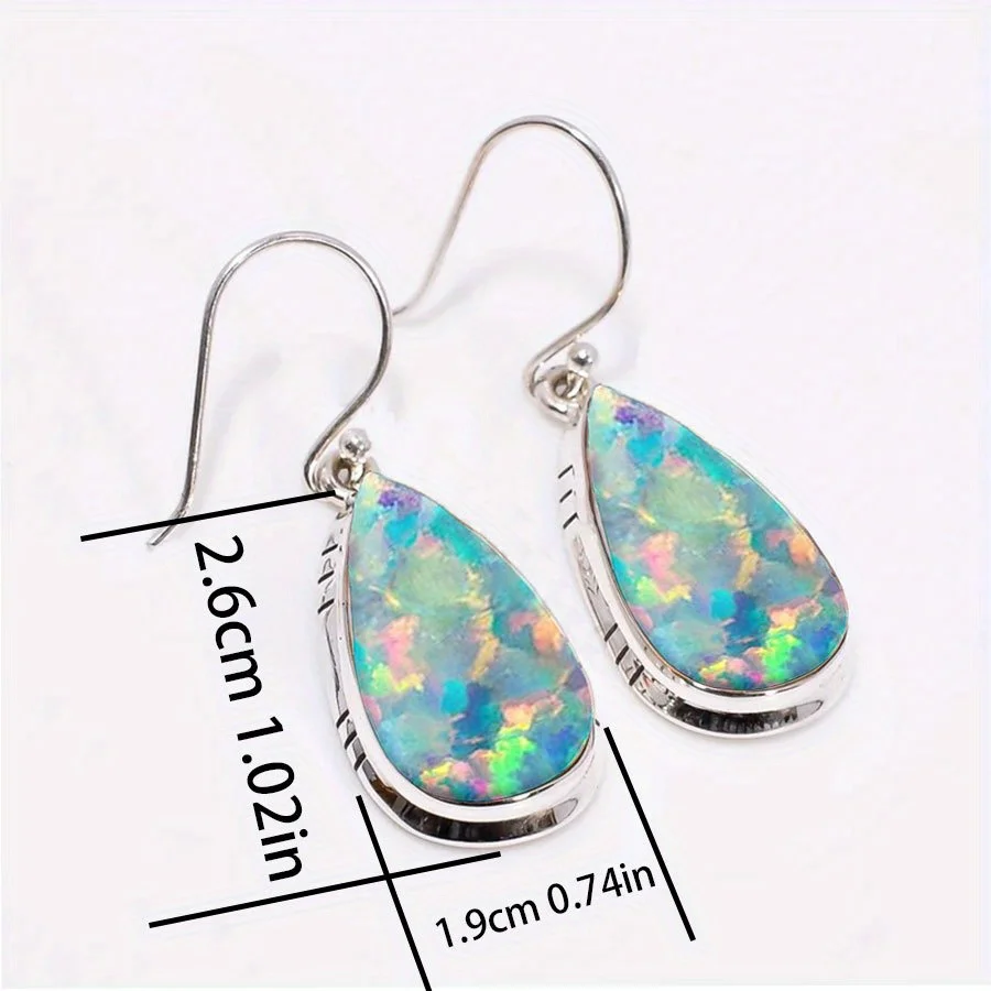 Модные серьги в стиле ретро Имитация бирюзы богемные ювелирные изделия женское