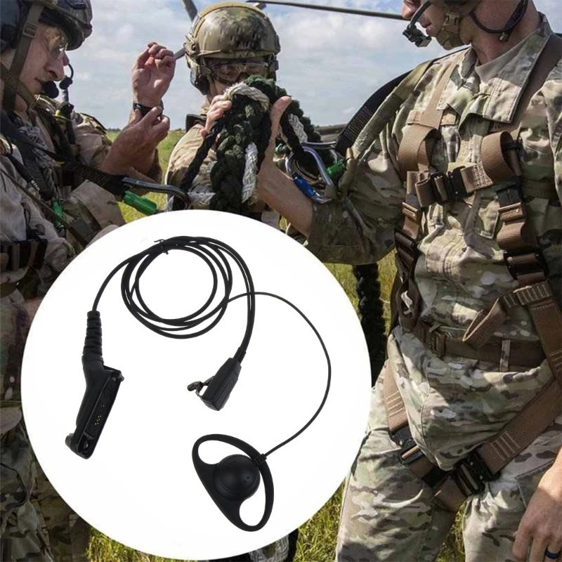 D-Shape Earpiece Headset Radio Earhook Earphone Quality ABS & Metal fitting for P8268 P8668 APX6000 APX7000 APX2000