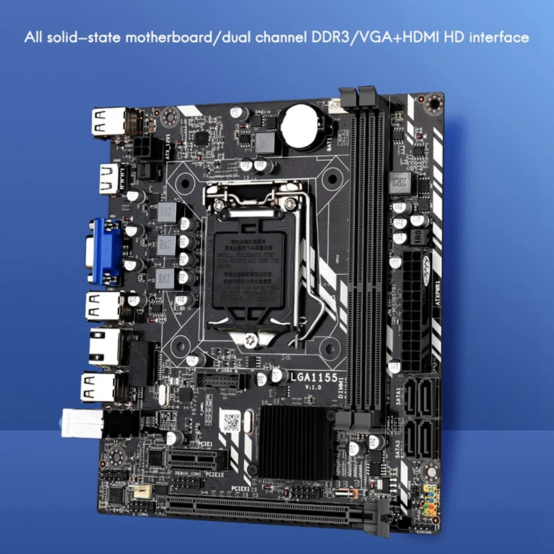 Материнская плата H61M LGA1155 (Core I7/I5/I3) PCI-E 8X DDR3X2 M-ATX SATA2.0 материнская для настольного