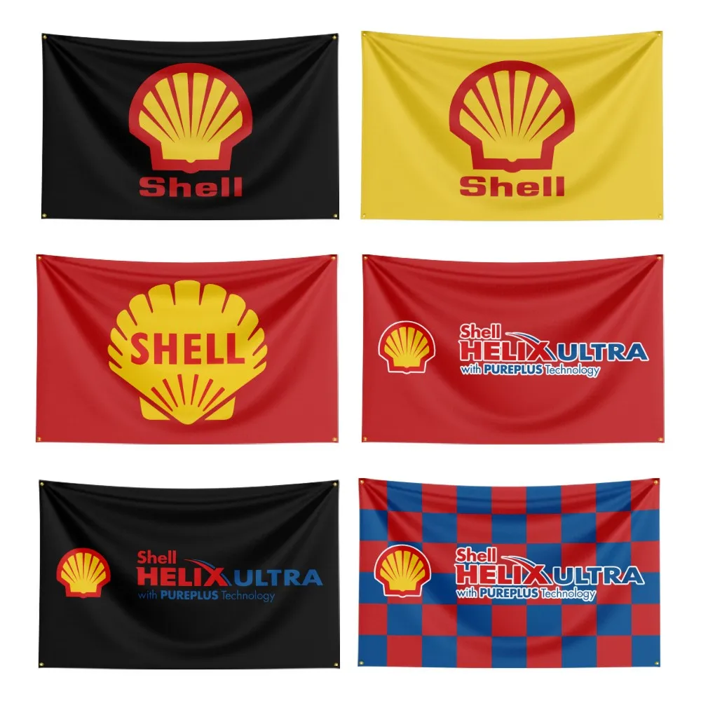 3x5 Ft Shell Energy Oil Flag Polyester Digital Printed Logo Banner