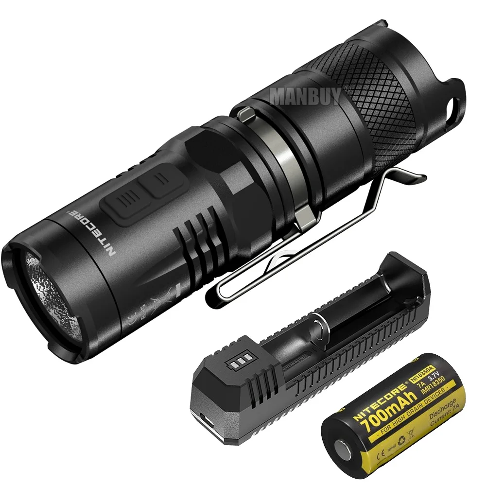 

2025 Nitecore MT10C + USB-зарядное устройство + аккумуляторная батарея 920 LMs CREE светодиодный портативный тактический фонарик для кемпинга и пешего туризма