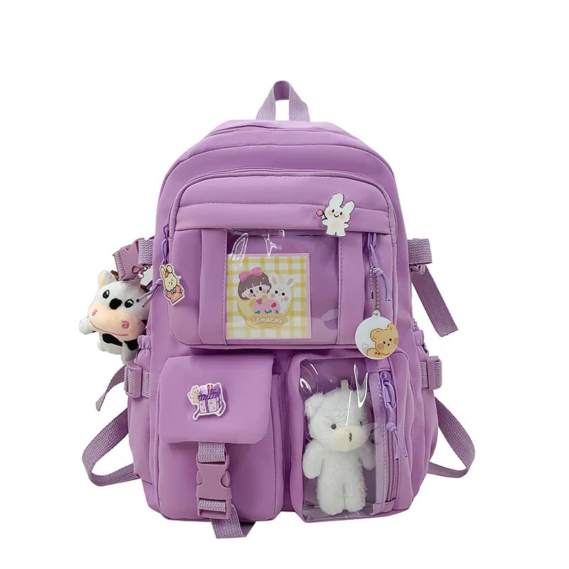 

Cute Women Backpacks Waterproof Multi-Pocket Nylon School Backpack for Student Female Girls Kawaii Laptop Book Pack,cute bags
