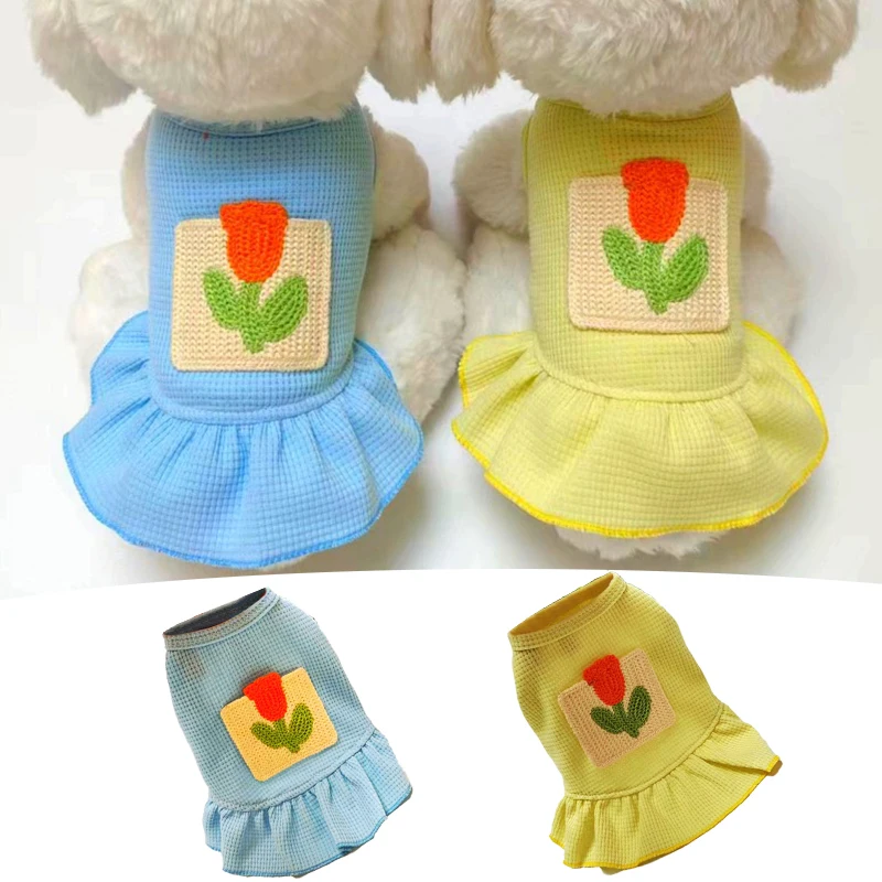 

Waffler Pet Dress Summer Puppy Pet Dresses Cactus Dog Princess Dress Cat Skirt Pet Clothing Puppy Pet Apparel Pet Clothes Pug