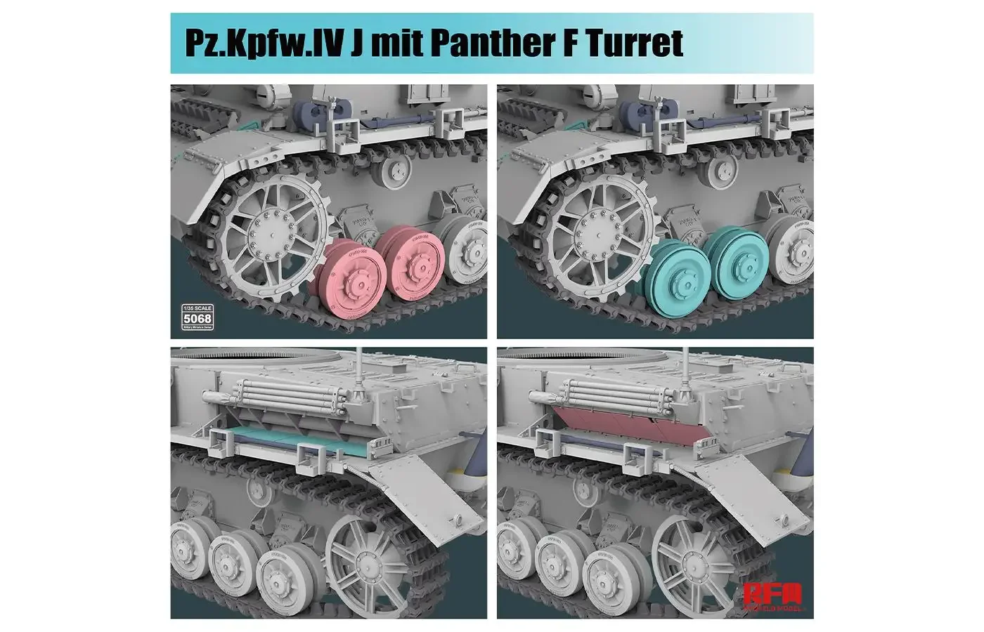 RYEFIELD RM-5068 Pz.Kpfw.IV J mit Panther F Turret (art.: 3920ca660eb8d) - 3920ca660eb8d