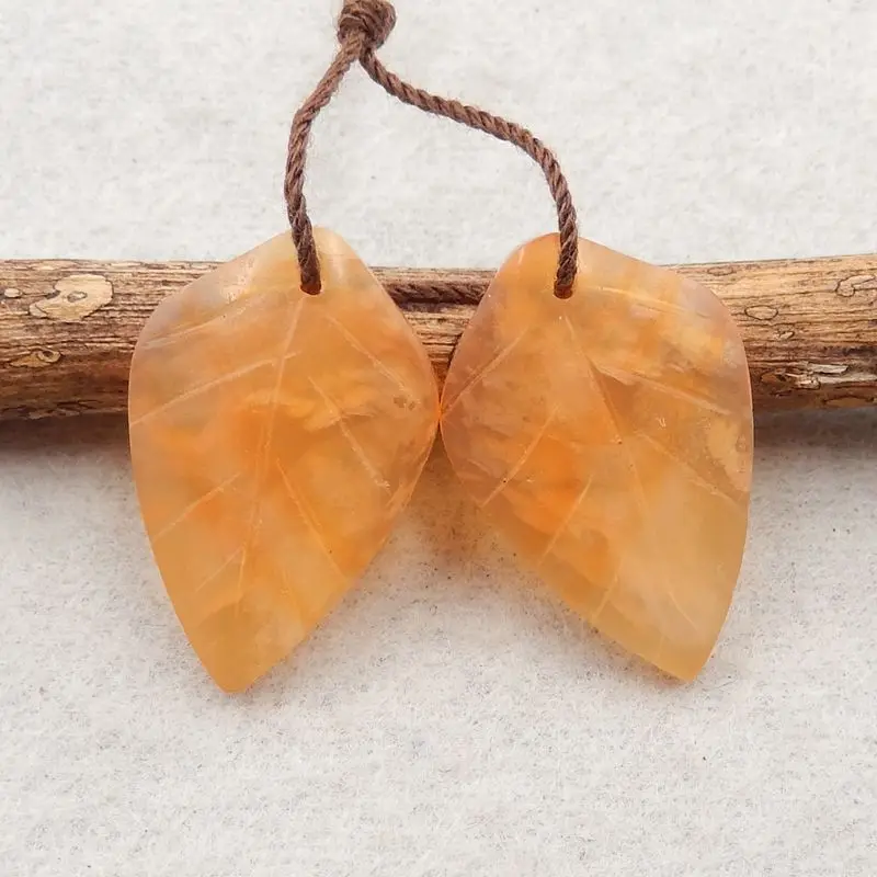 Женские серьги с полудрагоценным натуральным камнем, 22x14x4 мм