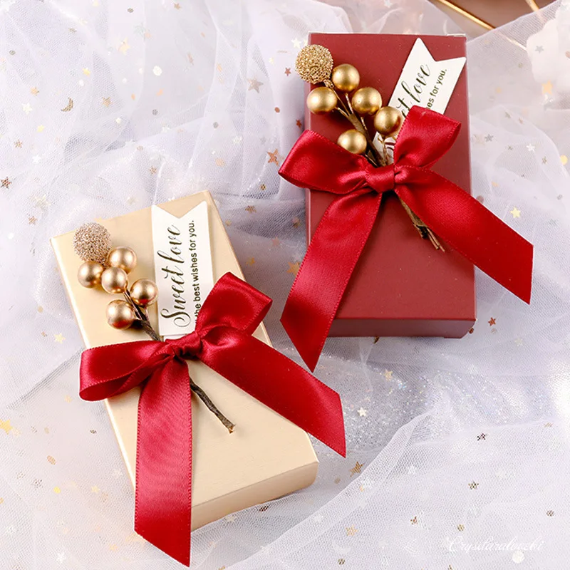 

50pcs European Bowknot Candy Boxes Favor Gift Sweet Golden Hand Boxes Packaging Bag Boxes Baby Shower Wedding Party Decoration